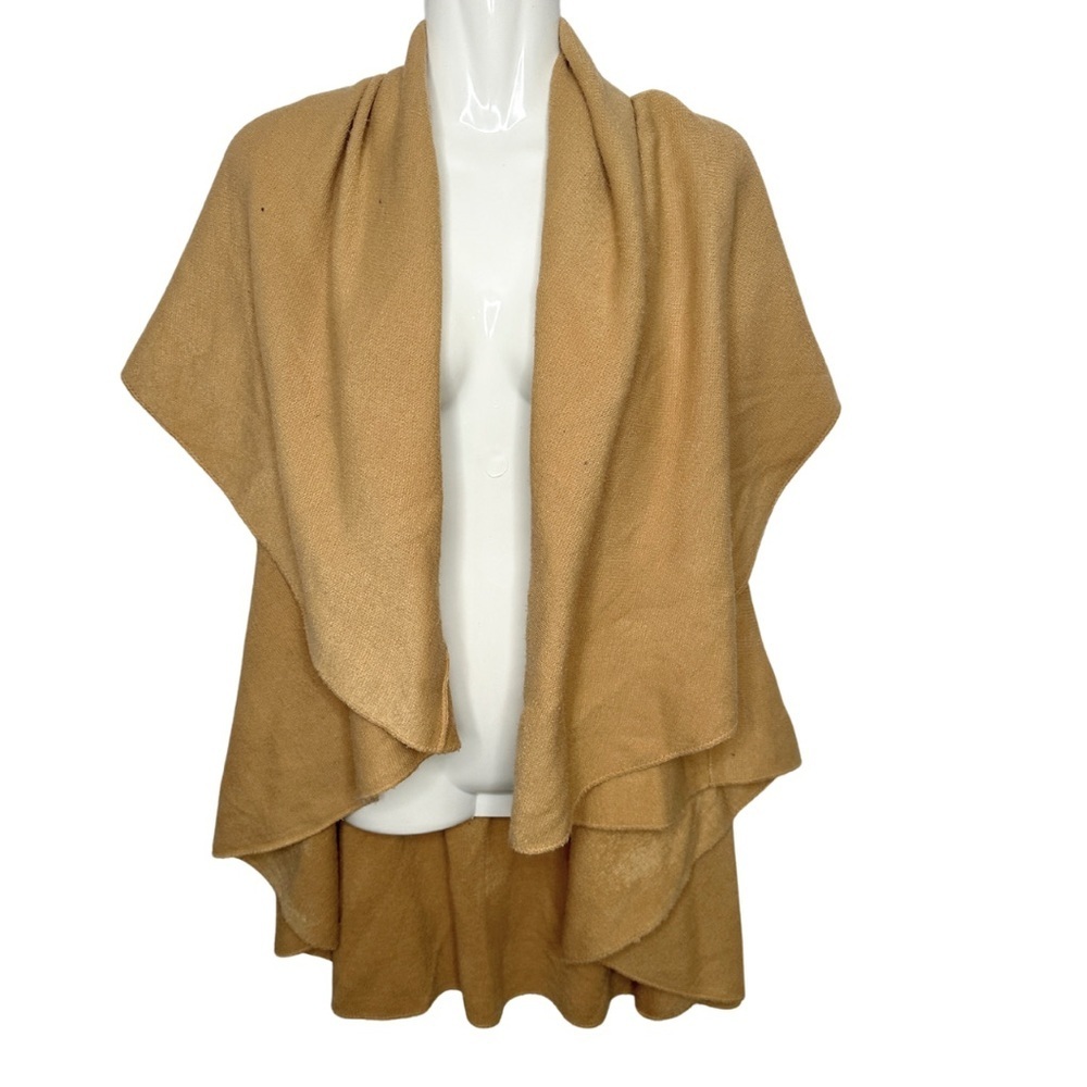 Draped Open Knit Sleeveless Cardigan ONE SIZE